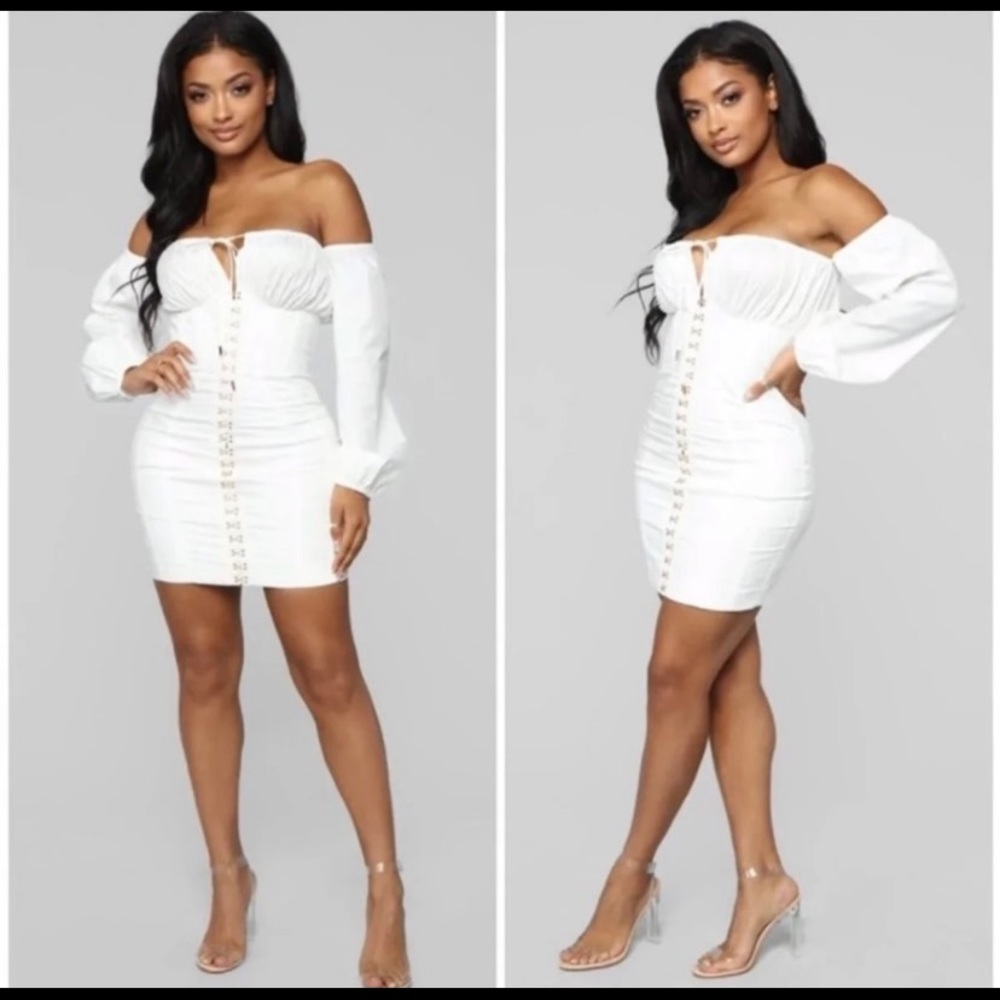 Fashion Nova Bardot Mini Milkmade Bodycon Dress XL